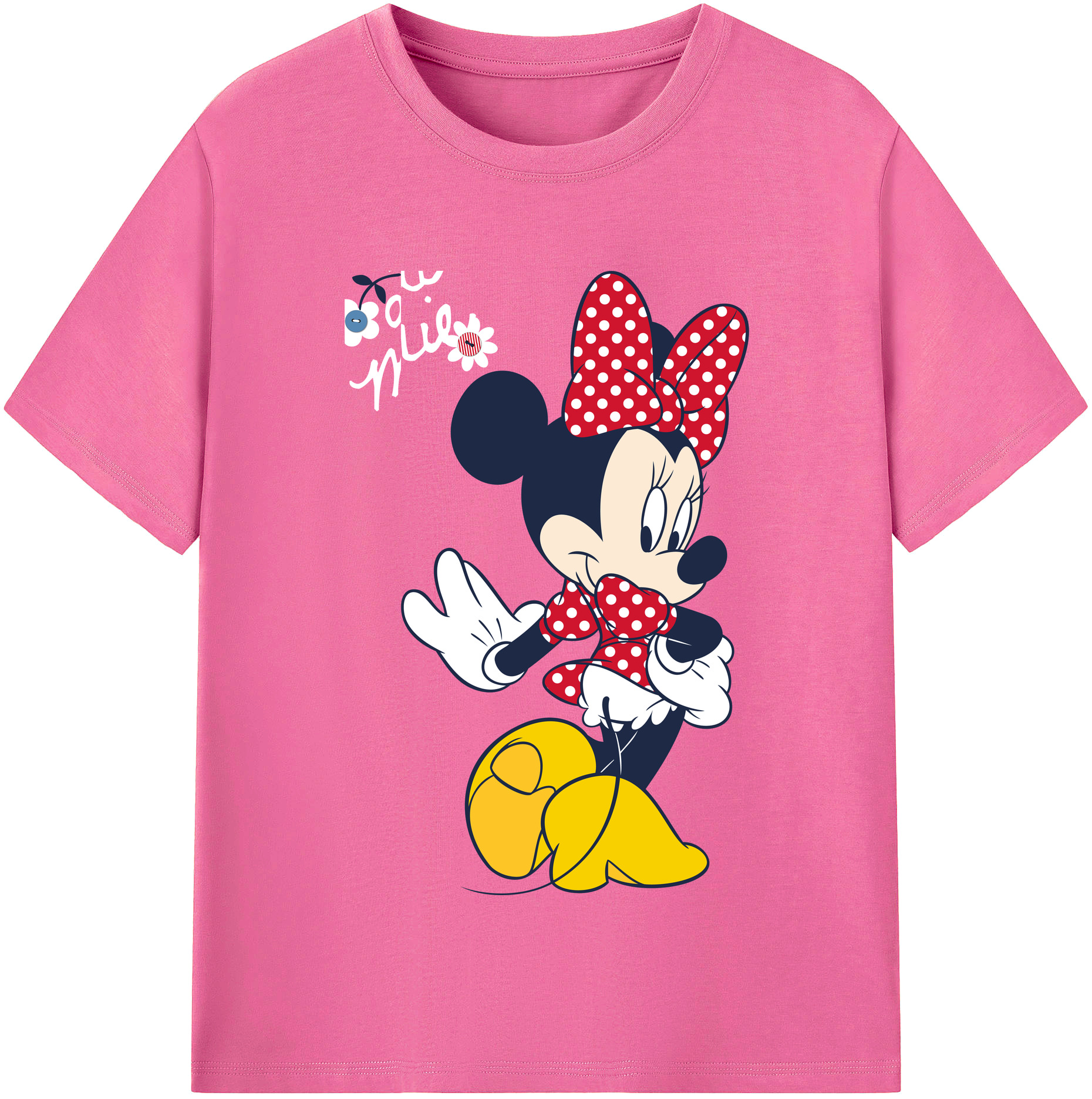 （画像用） ミッキーマウス Mickey Mouse レディースカジュアルプリントTシャツ（綿100％）